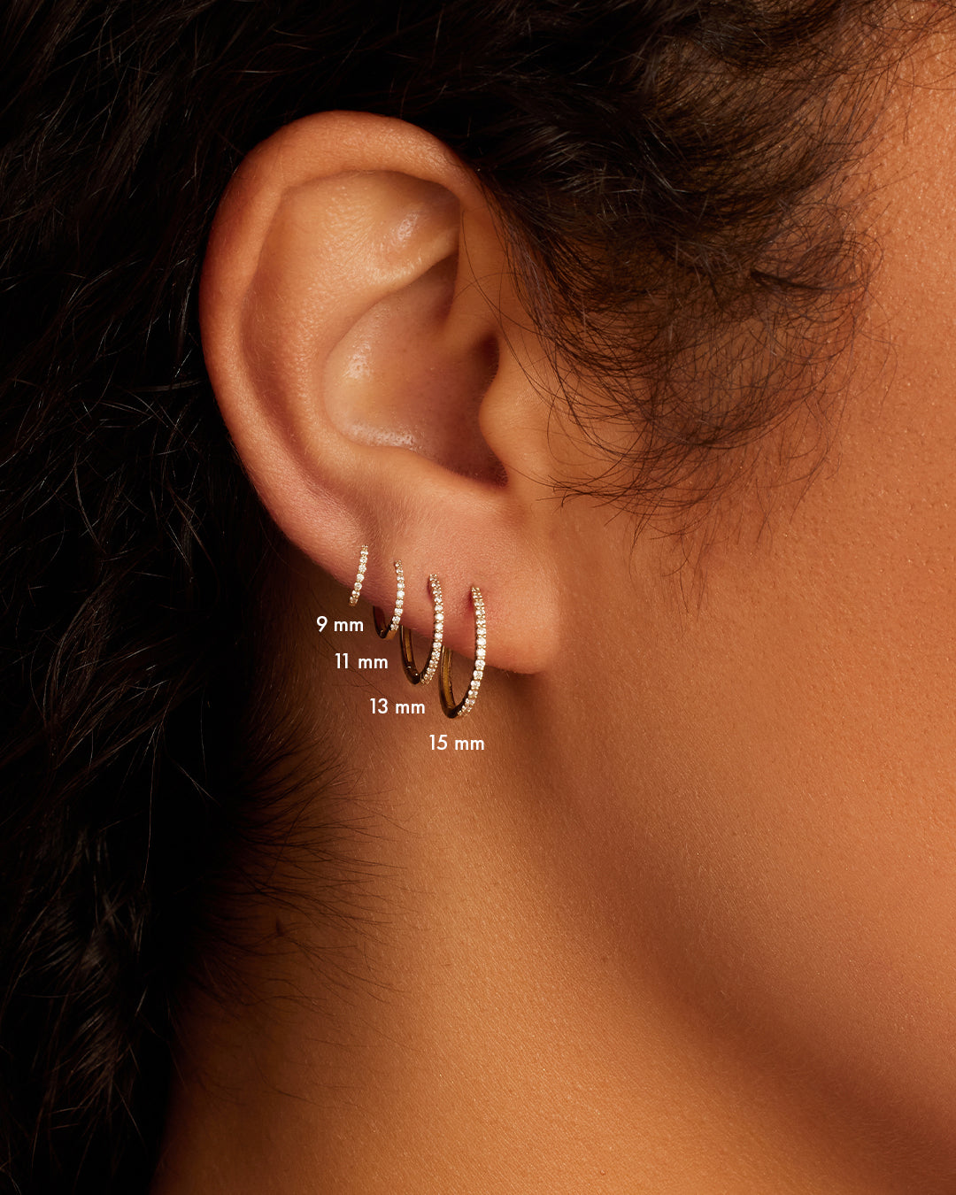 Diamond Pavé Single Huggie