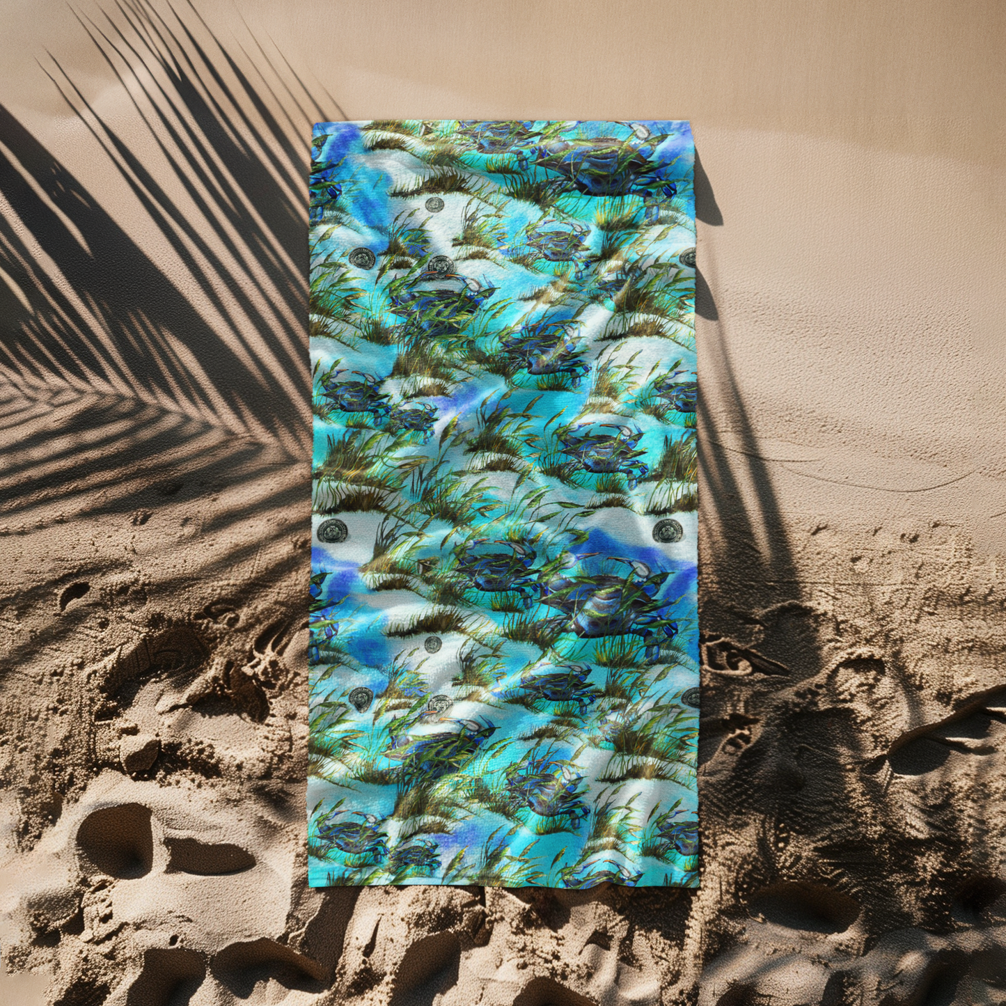Print On Demand - Beach Towel - "Crab Island Treasure"