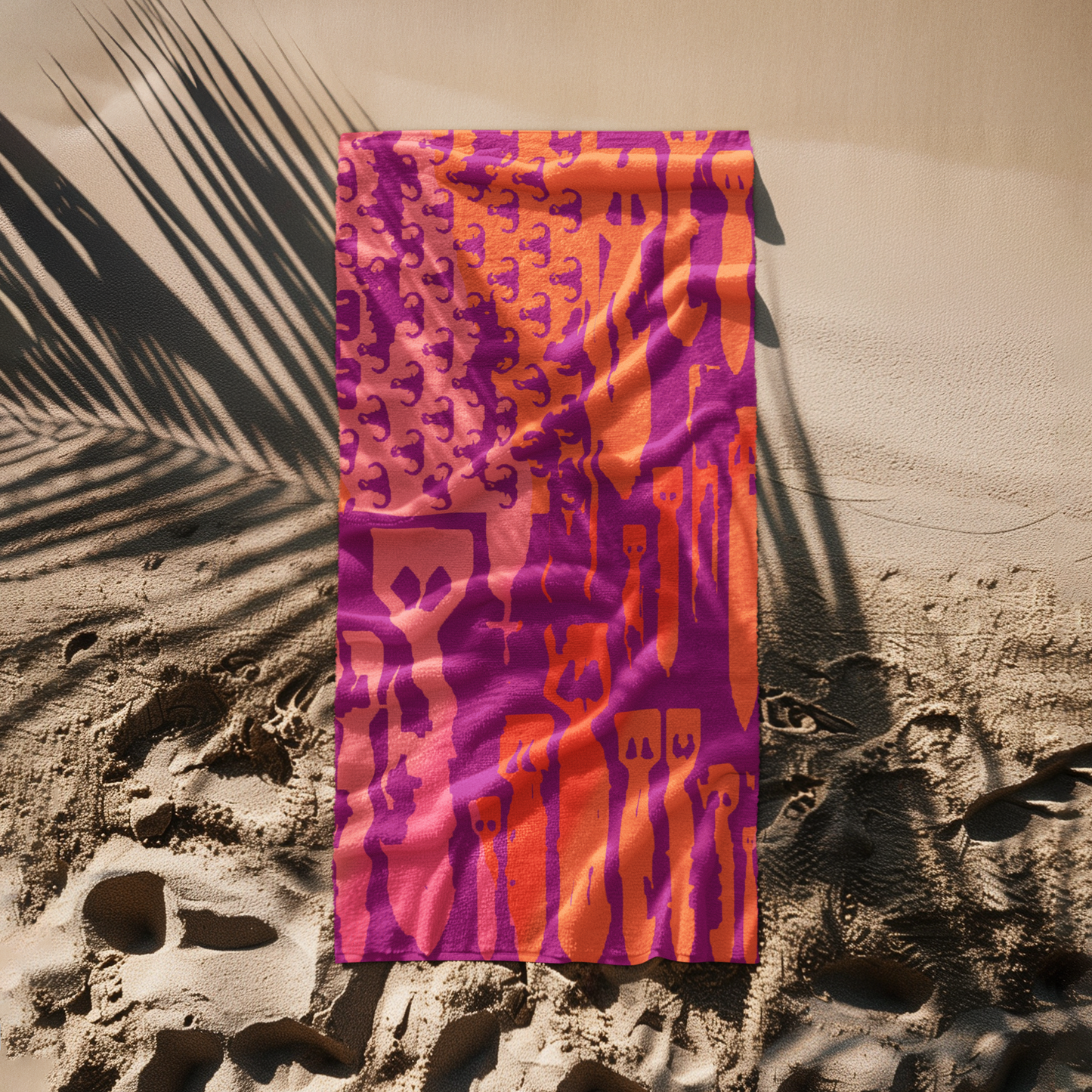 Print On Demand - Beach Towel - "EOD Bomb Flag" (Orange & Pinks)