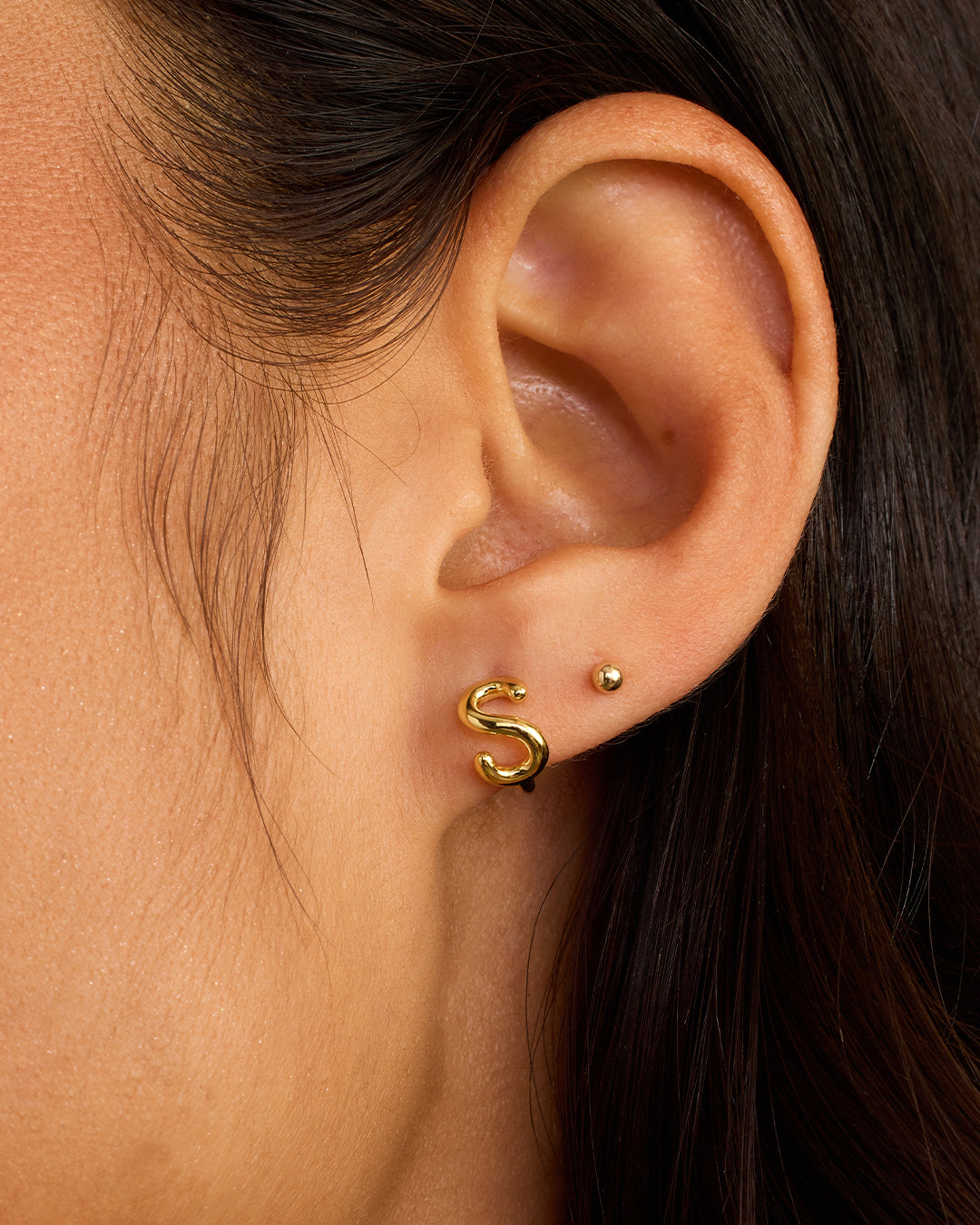 Alphabet Single Huggie