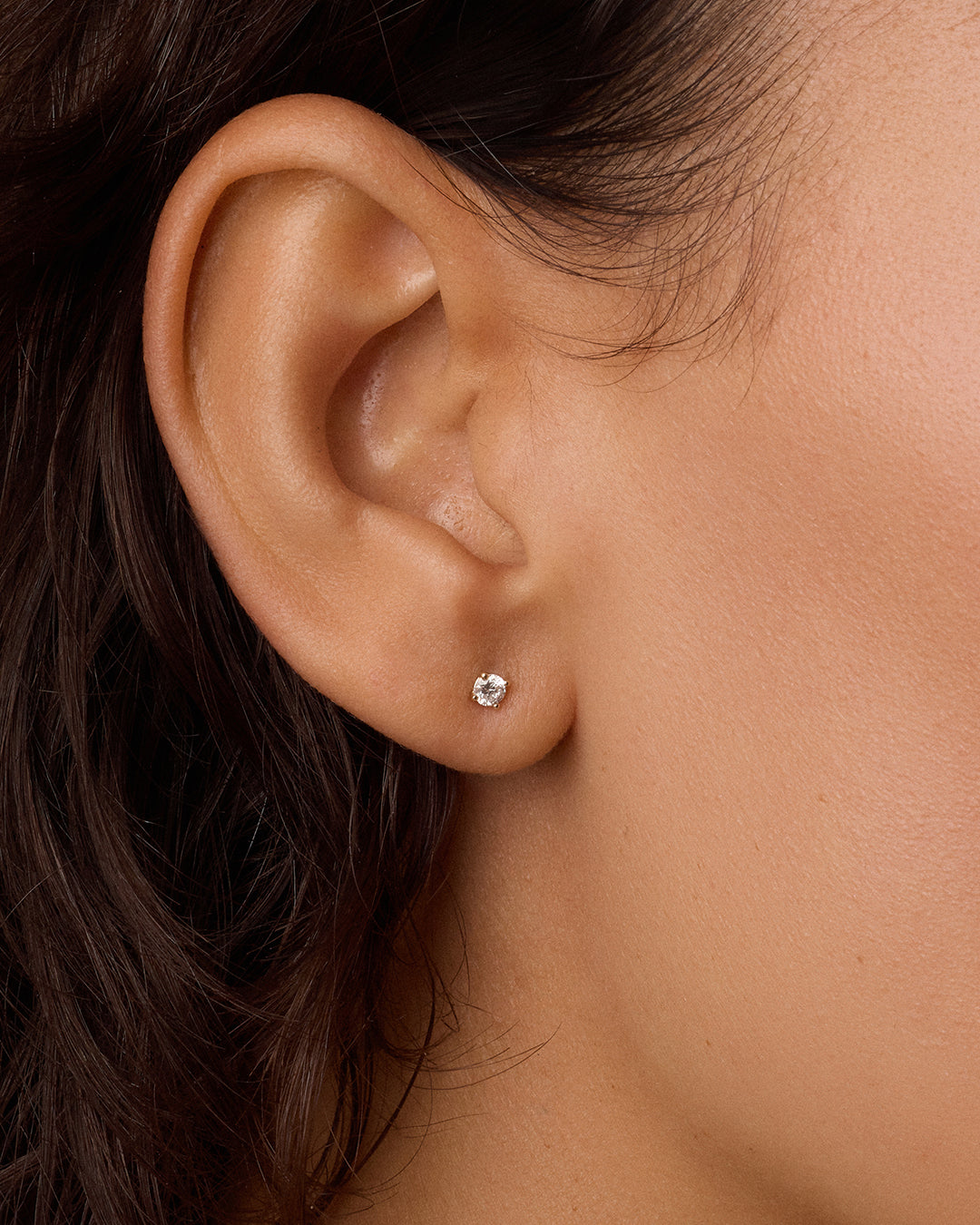 Lab Grown Diamond Solitaire Flat Back Single Stud