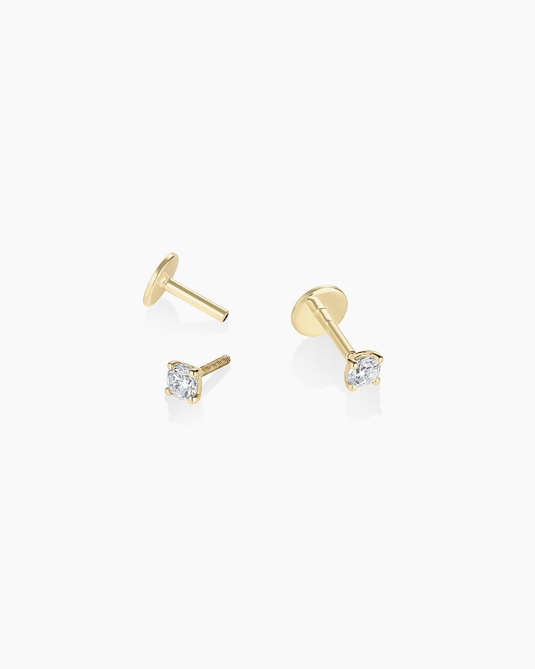 Lab Grown Diamond Solitaire Flat Back Studs
