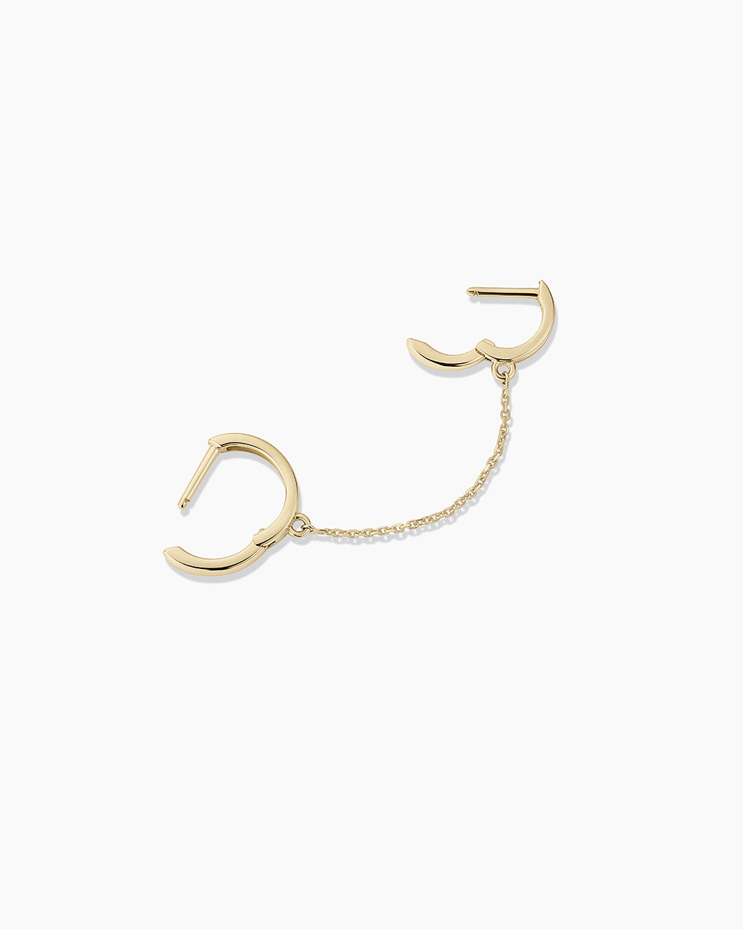 14k Gold Rose Double Huggie