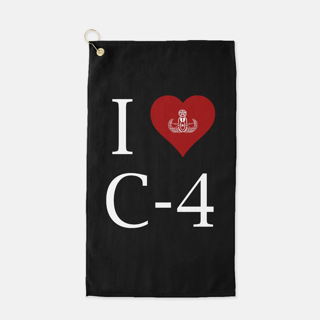 Print On Demand - Golf Towel - "I Heart C-4"