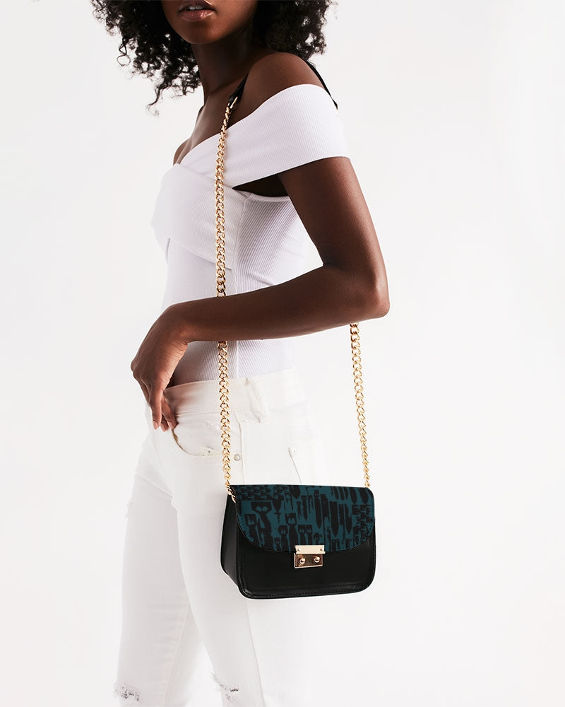 Print On Demand - Petite Shoulder Bag - "EOD Bomb Flag" (Black on Teal)