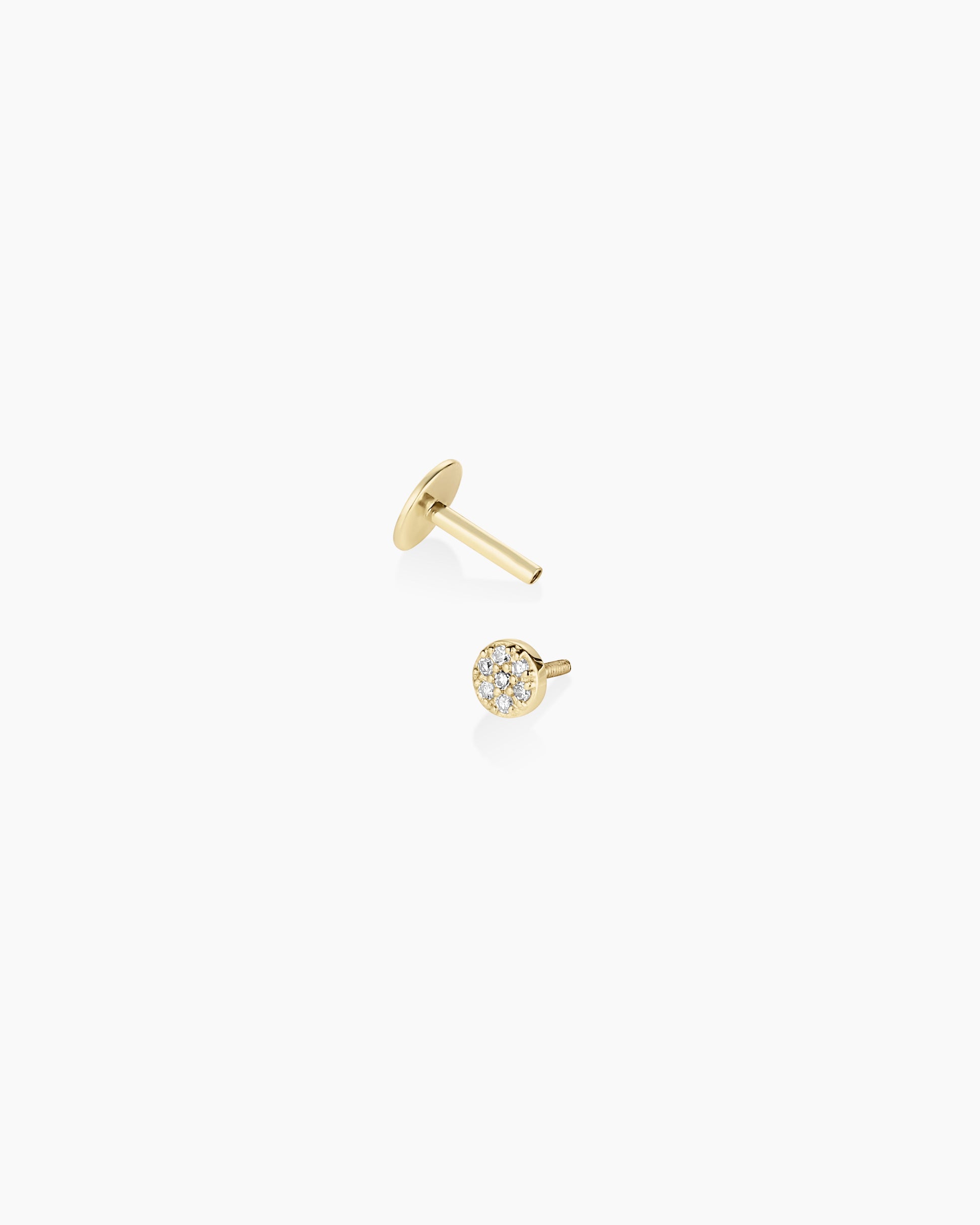 Diamond Pavé Flat Back Single Stud