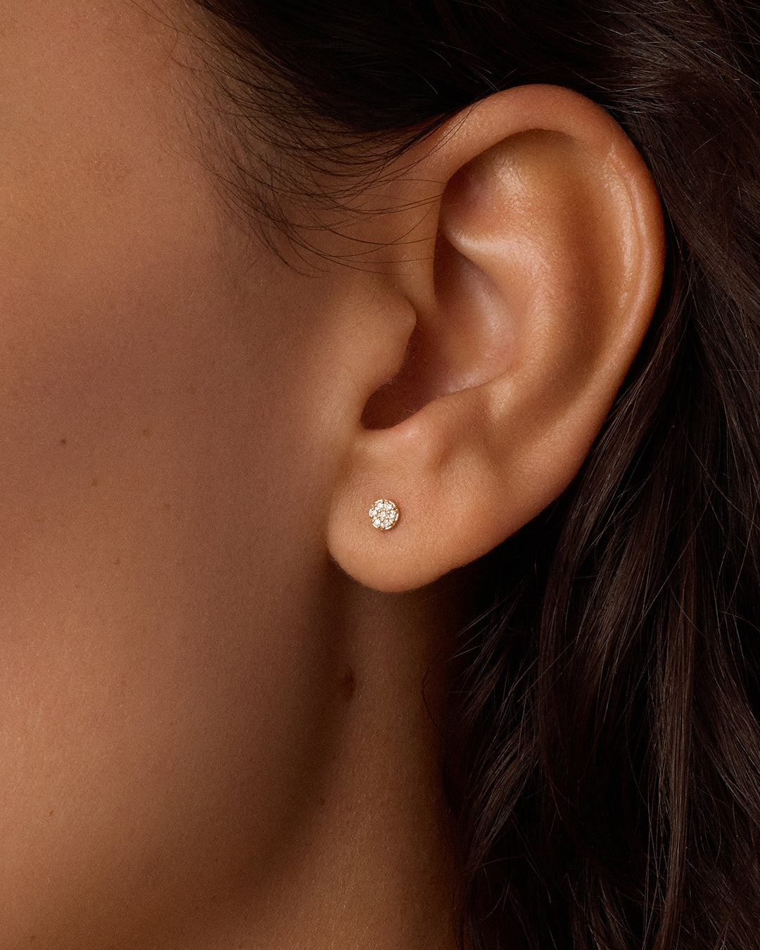 Diamond Pavé Flat Back Single Stud