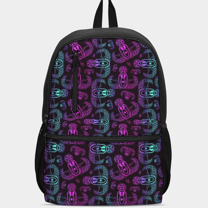 Print On Demand - Duo-Zip Backpack - "EOD BOMBre" (Pink/Purple/Teal)
