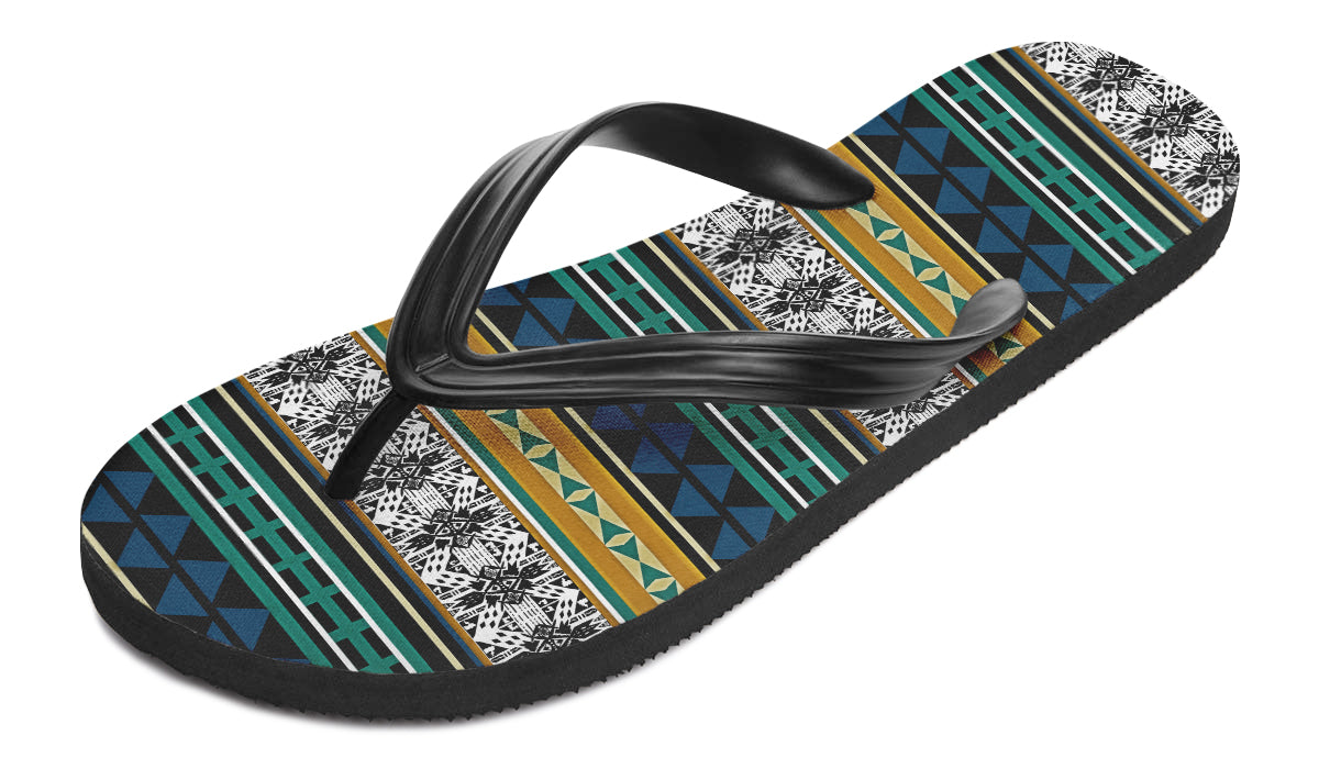 Print On Demand - Flip Flops - "Aztec Verde"