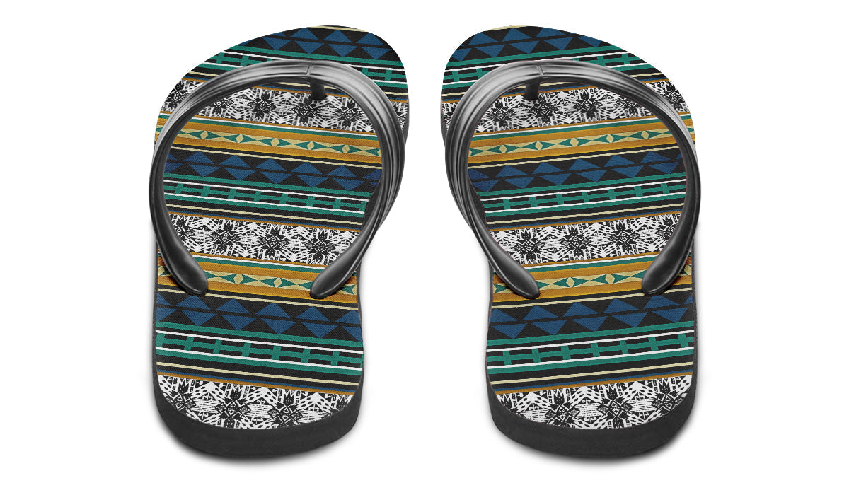 Print On Demand - Flip Flops - "Aztec Verde"