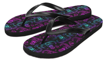 Flip Flops - "EOD BOMBre" (Pink/Turquoise/Purple)