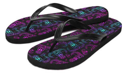 Flip Flops - "EOD BOMBre" (Pink/Turquoise/Purple)
