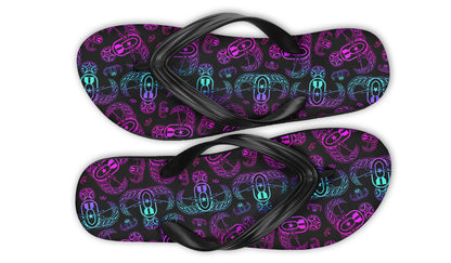 Flip Flops - "EOD BOMBre" (Pink/Turquoise/Purple)