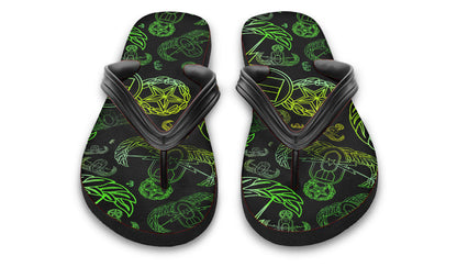 Flip Flops - "EOD Mixed Badges" (Lemon Lime on Black)
