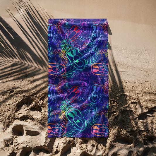 Print On Demand  - Beach Towel - "It's 5 o'clock Somewhere"