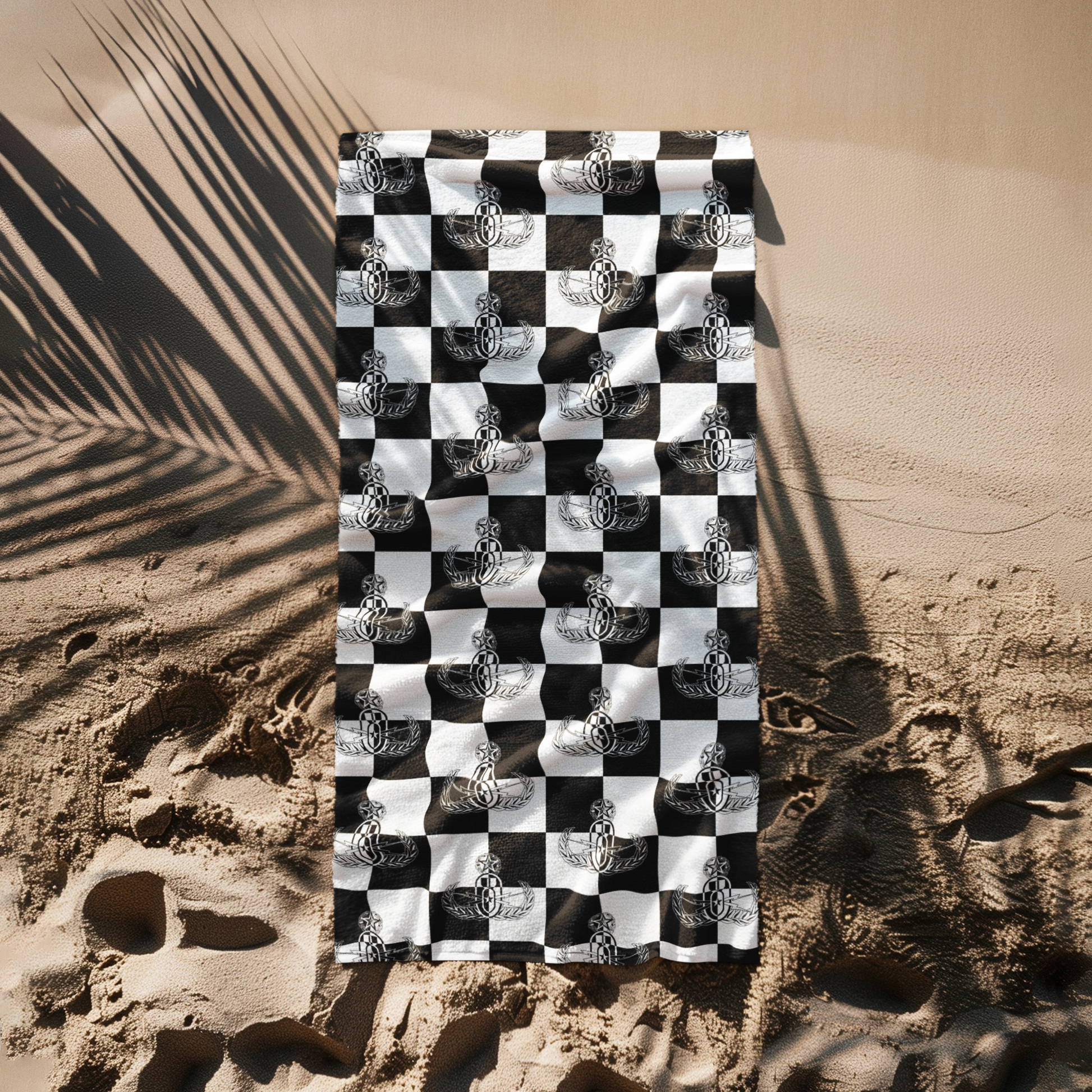 Print On Demand - Beach Towel - "EOD Checkered Flag"