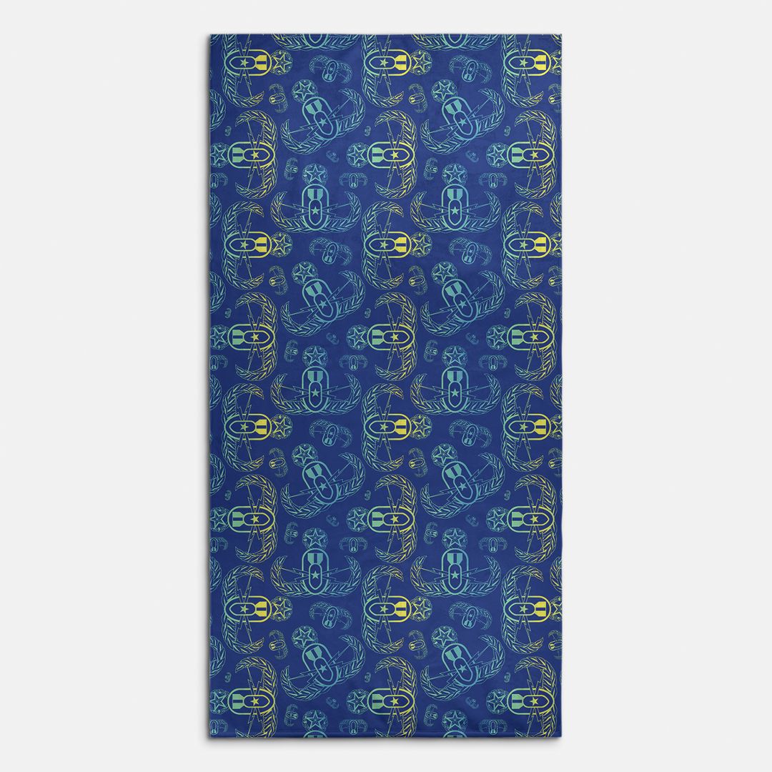 Print On Demand  - Beach Towel - "EOD BOMBre" (Yellow/Turquoise/Green)