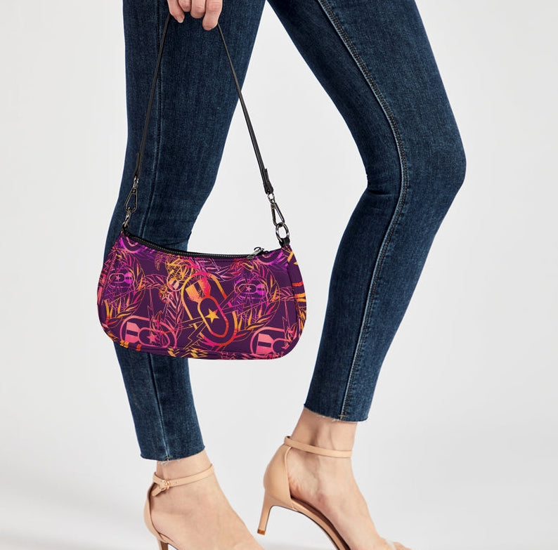 Petite Canvas Purse - "It's 5 o'clock Somewhere" (Yellow/Orange/Purple)